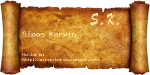 Sipos Korvin névjegykártya
